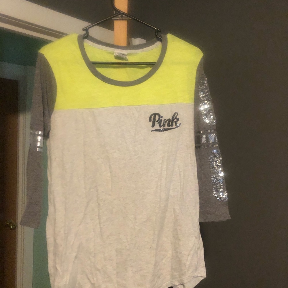 PINK Quarter Sleeve Bling Shirt